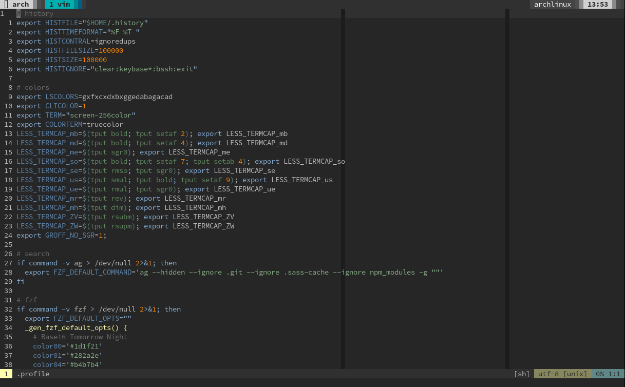 vim with apprentice theme